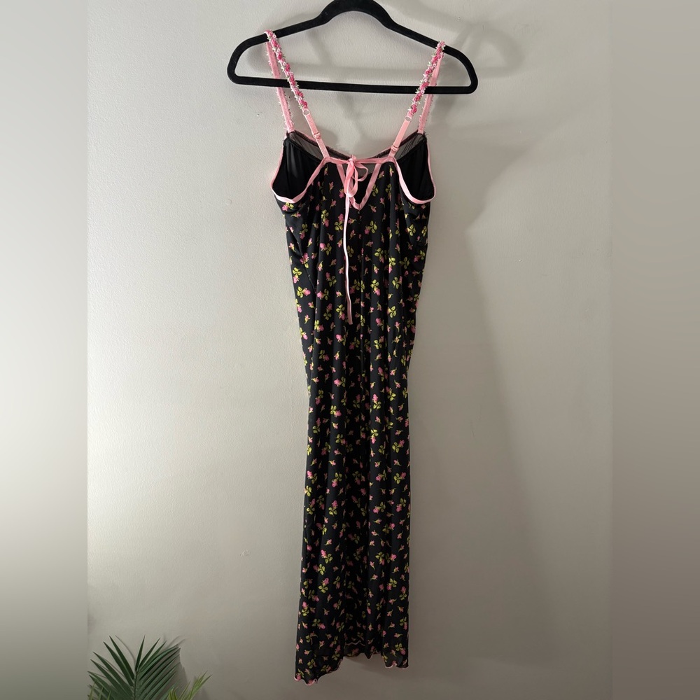 Betsey Johnson x forever 21 Black Floral Midi Slip Dress - Picture 5 of 7
